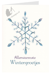 Kerstkaart sneeuwvlok aquarel